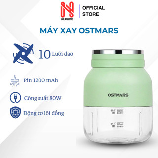 Máy Xay Sinh Tố Ostmars Cầm Tay Tích Điện, Máy Xay Mini Cầm Tay 10 Lưỡi Dao Dung Tích 500ml. Máy xay tích điện đa năng 2