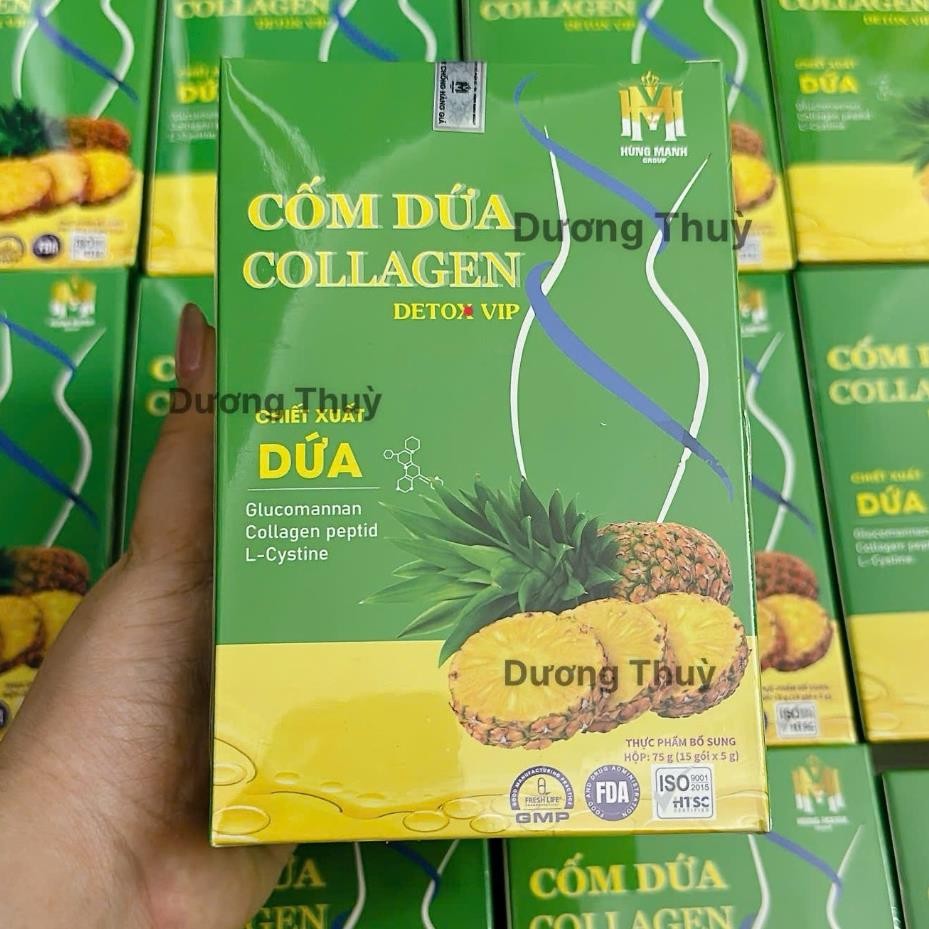 Cốm Dứa Collagen Detox Vip Chính Hãng hỗ trợ đẹp da đẹp dáng, detox cơ thể, bổ sung collagen chống lão hóa da hiệu quả