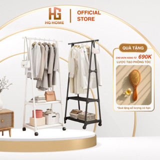  Kệ Treo Quần Áo Chữ A Siêu Bền Giá Treo Quần Áo 2 Tầng Có Bánh Xe Khung Thép Carbon Siêu Bền HGHOME 