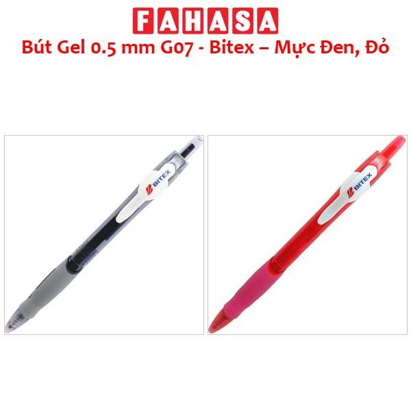 Bút Gel 0.5 mm G07 - Bitex – Mực Đen, Đỏ