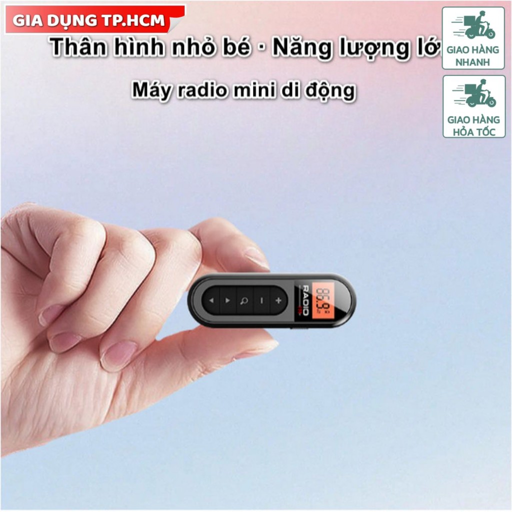 JM - Máy Radio Mini Di Động Siêu Nhỏ, Radio Pocket Mini LCD
