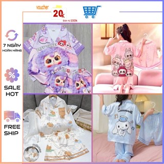   08-45kg Đồ Bộ Pijama cho bé 9-45kg trẻ em vải lụa Latin Siêu Xinh 