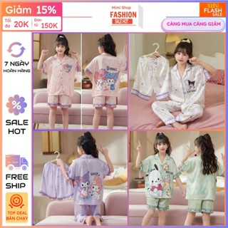 [08-45kg]Đồ Bộ Pijama cho bé 9-45kg, trẻ em, vải lụa Latin Siêu Xinh