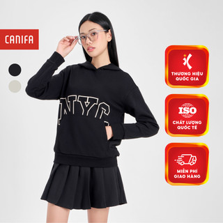  Áo nỉ nữ CANIFA dài tay có mũ có hình in 6TW24W009 