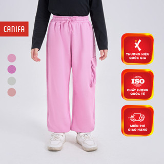  Quần nỉ bé gái CANIFA cạp chun bo gấu túi ốp 2 bên 1BP24C002 