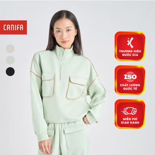  Áo nỉ nữ cổ kéo khoá CANIFA 6TW24W008 
