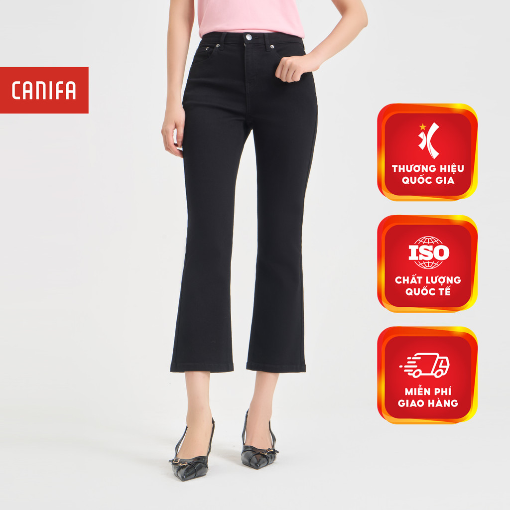 Quần jeans nữ ống loe dáng ngắn CANIFA 6BJ24S007