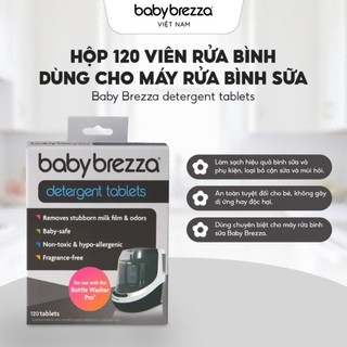   CHÍNH HÃNG  Viên rửa bình dùng cho máy rửa bình sữa Baby Brezza làm sạch an toàn hộp 120 viên 