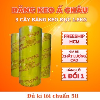 Combo 3 Cây Băng Keo Đục 1.8Kg – 200Yard – Lõi 5li | Kéo Êm – Dính Chặt | Băng Keo Đóng Thùng