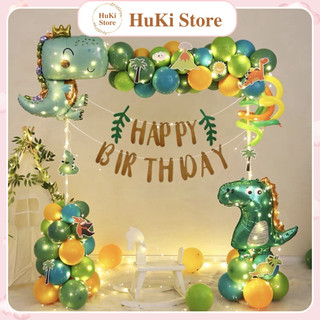 ```Bộ Trang Trí Tiệc Sinh Nhật Khủng Long Bằng Bóng Nhôm Dành Cho Bé Trai - Decor Đáng Yêu```