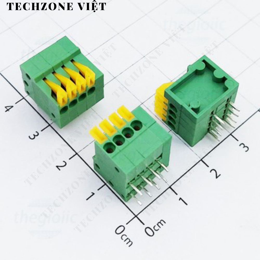 [3 Cái]- KF141-2.54-4-R Terminal Block 4 Tiếp Điểm Cắm Dây Ngang 2.54mm 150V 2A TechZone Việt