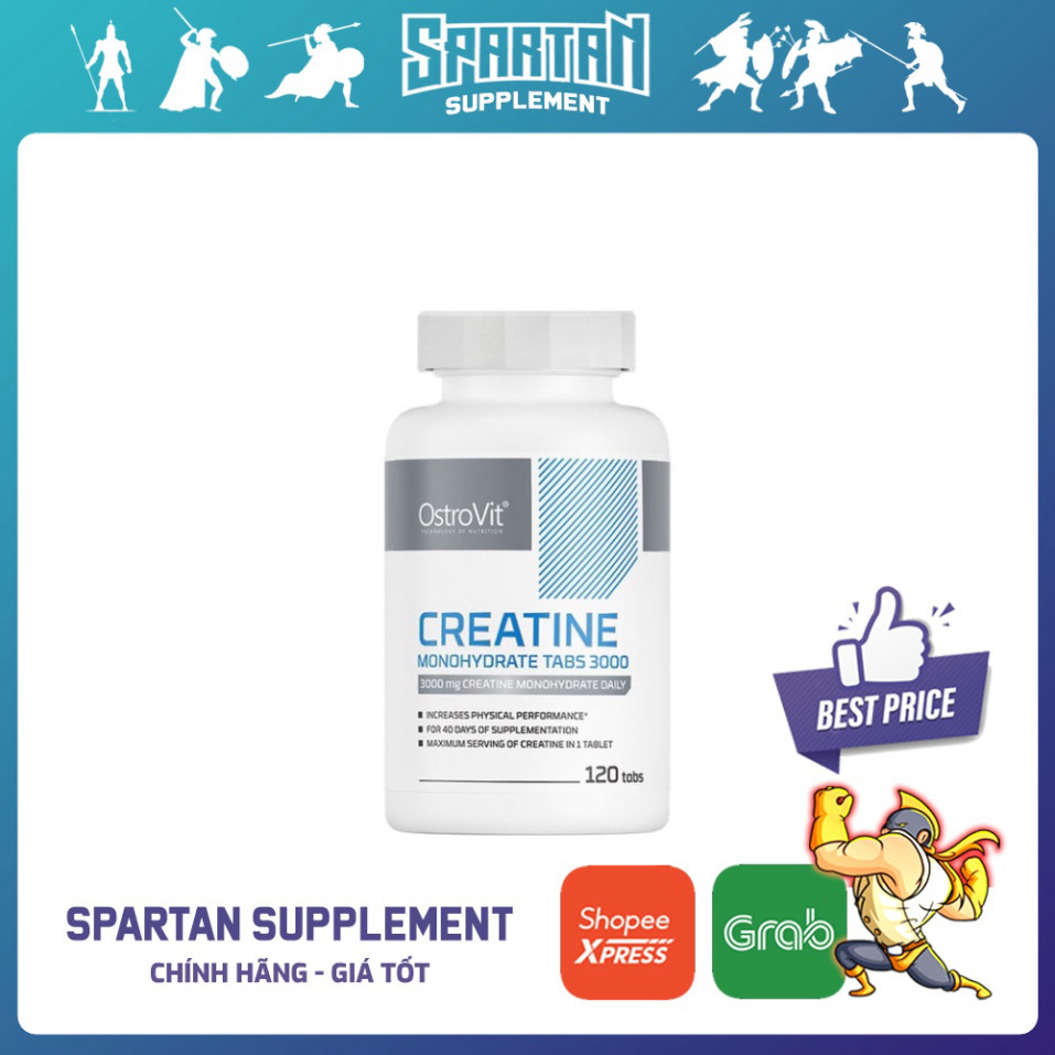 OstroVit Creatine Monohydrate 120 viên (3000/3300mg) - Nâng Cao Hiệu Suất Tập Luyện và Phục Hồi Cơ B