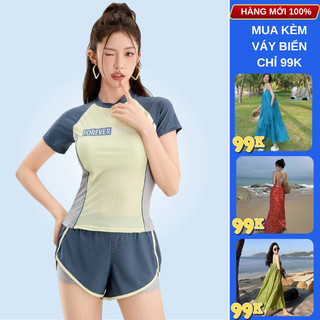 Đồ bơi nữ kín đáo đi biển du lịch đồ bơi 2 mảnh vải đẹp thiết kế trẻ trung có đệm nâng V1 198 D9T4 K08