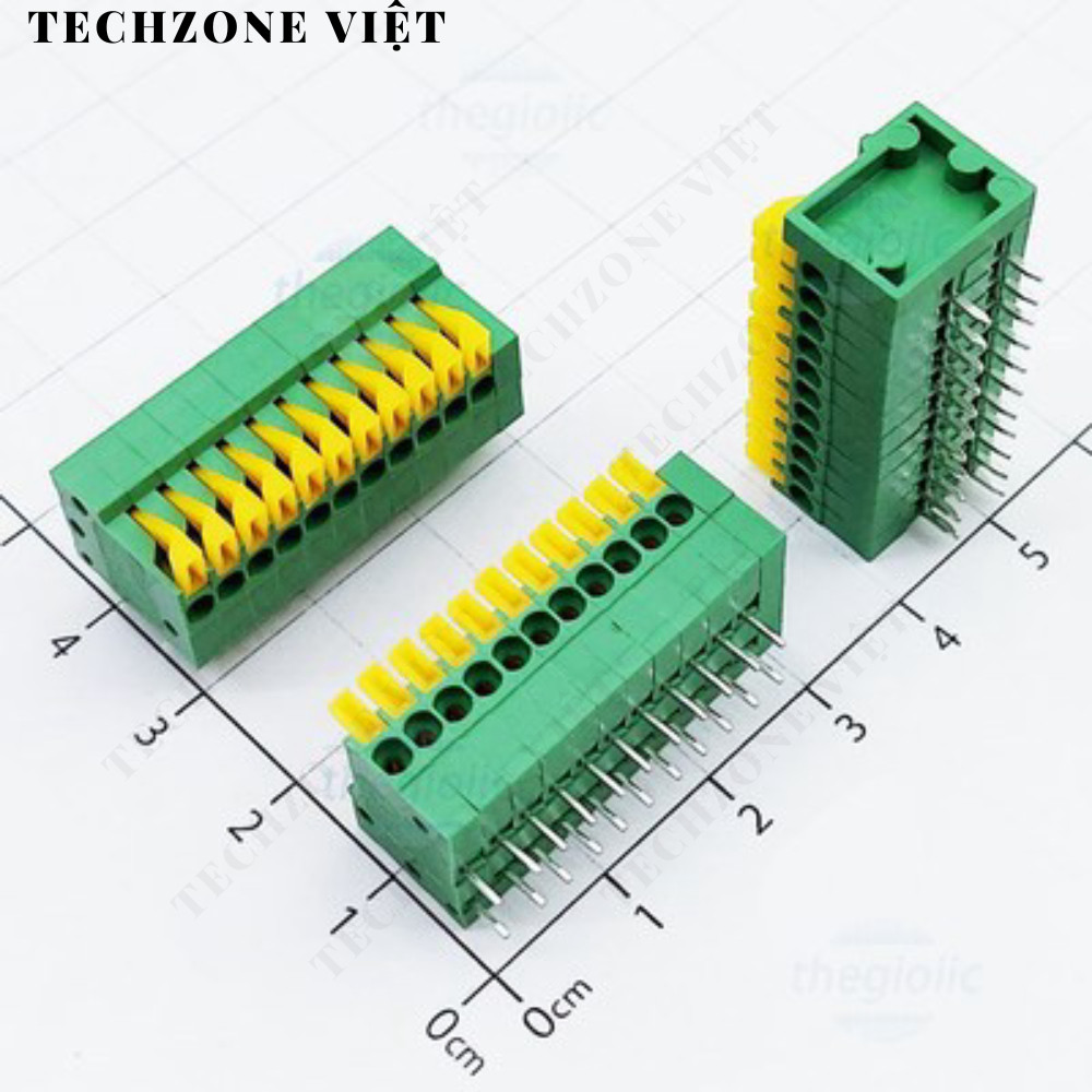 KF141-2.54-11-R Terminal Block 11 Tiếp Điểm Cắm Dây Ngang 2.54mm 150V 2A TechZone Việt