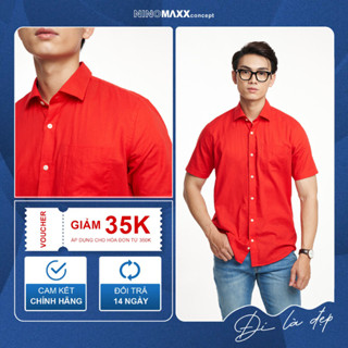 NINOMAXX Áo Sơ Mi Nam Linen tay ngắn kiểu dáng trẻ trung nhiều màu 2302004