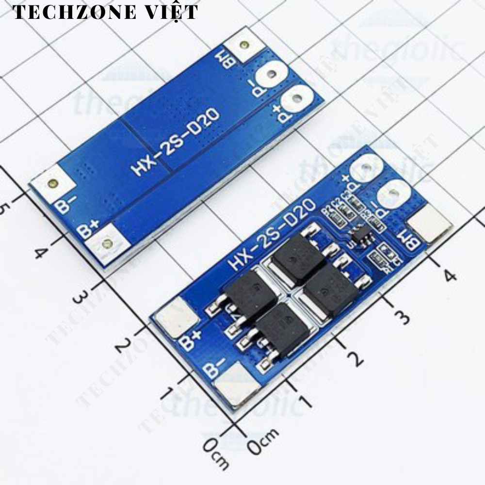 HX-2S-D20 Mạch Sạc Pin 18650 2 Viên 2S 20A Có Bảo Vệ TechZone Việt