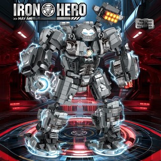 Tương thích với LEGO, đồ chơi lắp ráp giáo dục cho bé trai, robot Avengers Iron Man Hulkbuster