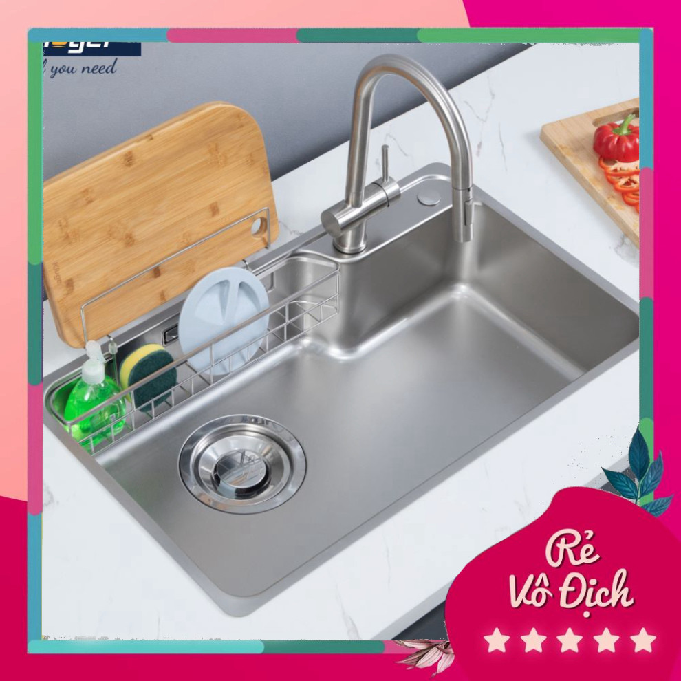 Chậu Rửa Bát Kluger bề mặt Super Linen kháng xước KH8048SL Plus + Tặng kèm vòi bất kì - PEB