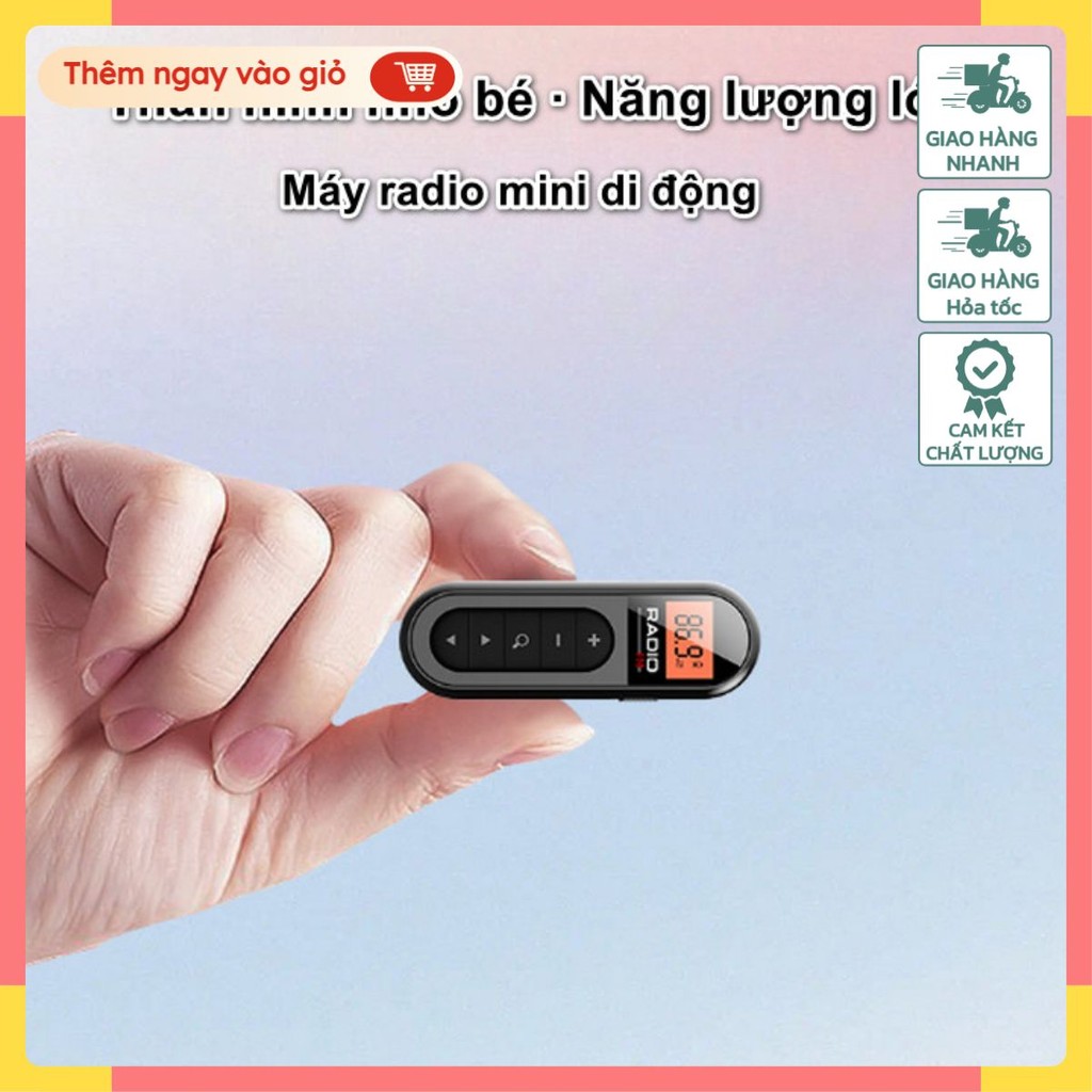 Swat - Máy Radio Mini Di Động Siêu Nhỏ, Radio Pocket Mini LCD