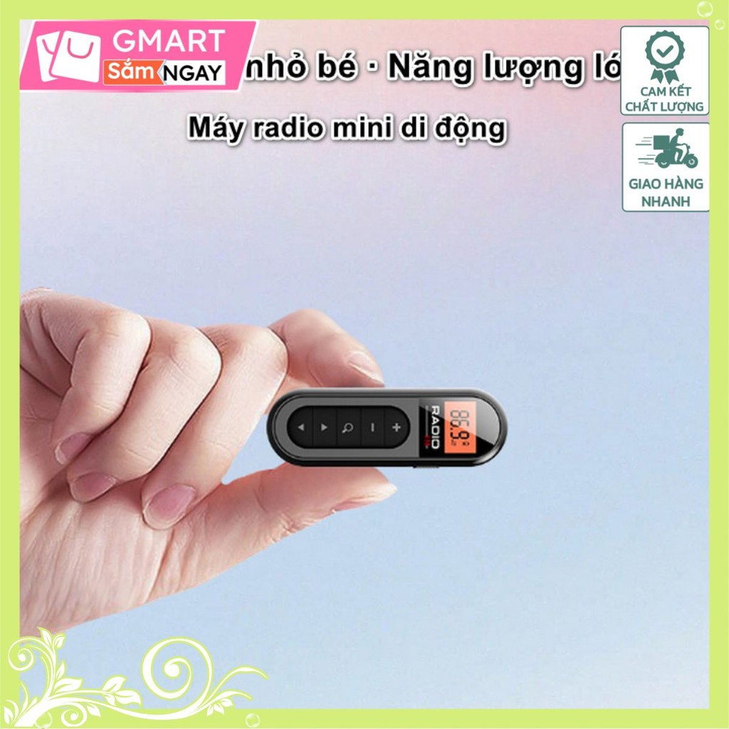Gmart - Máy Radio Mini Di Động Siêu Nhỏ, Radio Pocket Mini LCD