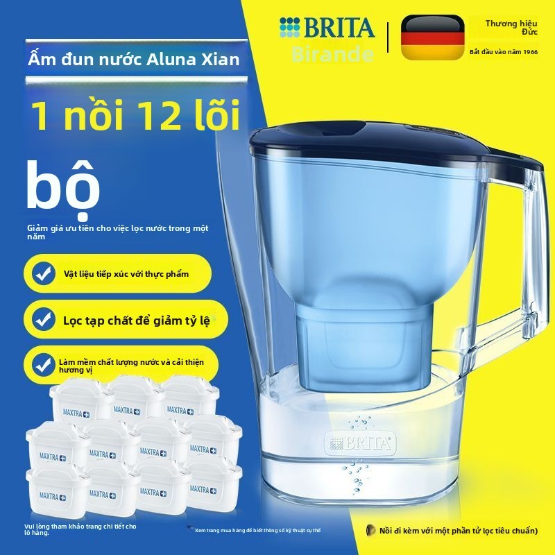 BRITA Bình lọc nước Birand, thiết bị lọc nước cần thiết cho nhà bếp Aluna Bộ sản phẩm Light and Tide