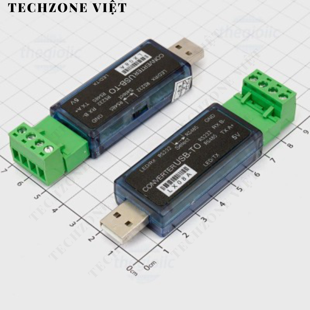 LX08A Mạch Chuyển Đổi USB To RS485 RS232 TechZone Việt