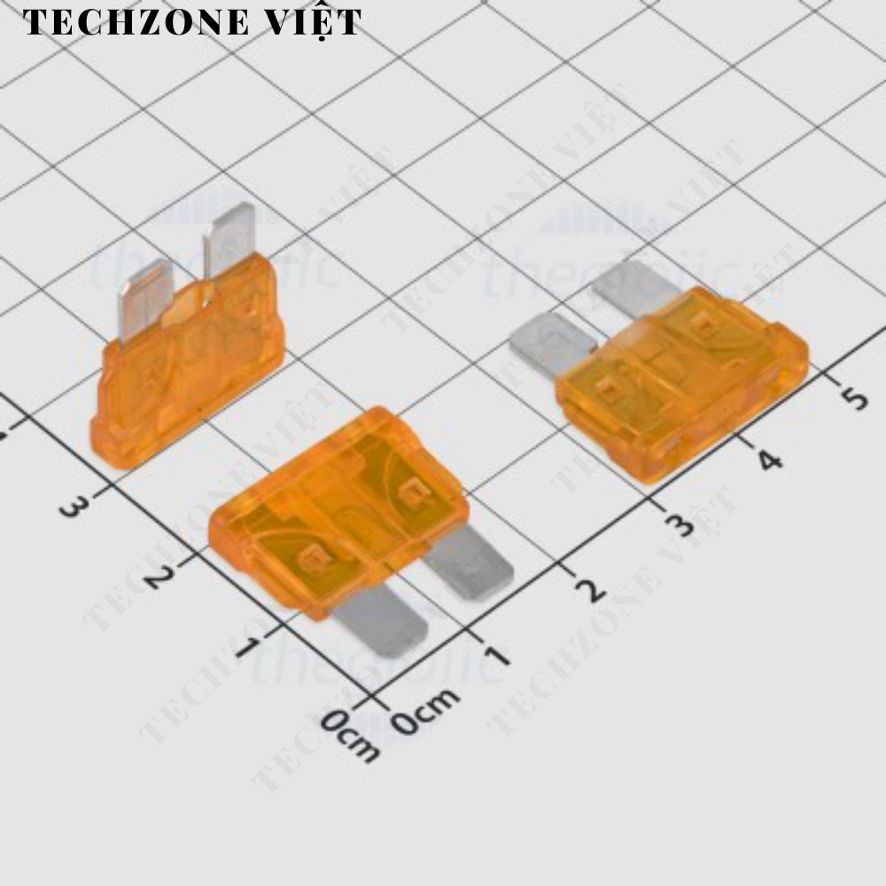 [20 Cái]- Cầu Chì Xe Máy, Ô Tô Màu Cam Mini Blade 5A 32V TechZone Việt