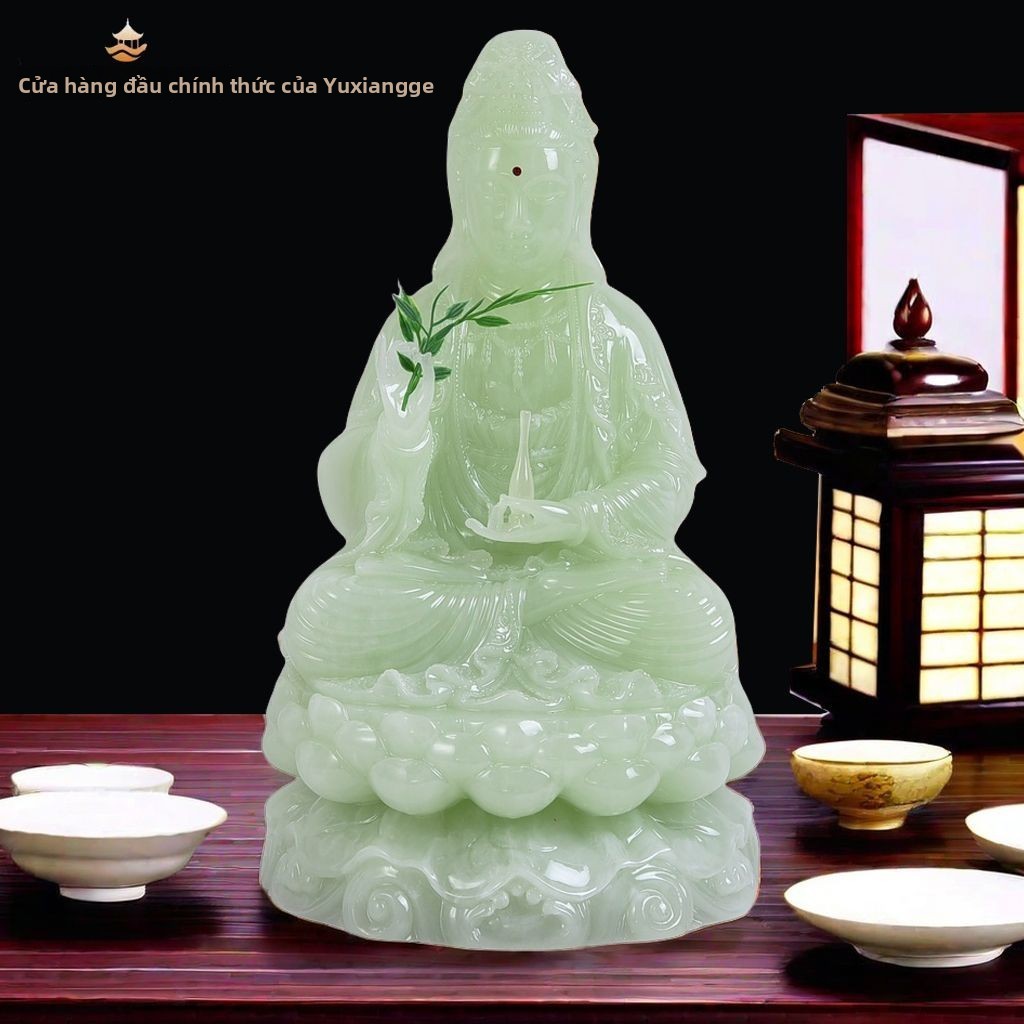 Tượng Phật Guanyin Ngọc, Guanyin Nam Hải, tượng Phật Bodhisattva trang trí cho phòng khách, thờ cúng