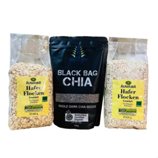 Combo Yến mạch Hafer Flocken + Hạt chia đen úc (500g+500g) Bữa sáng thơm ngon