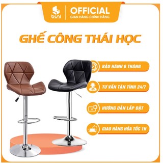 Ghế quầy bar xoay  lưng da cao cấp nâng hạ lên xuống, xoay 360 độ, hàng nhập khẩu loại 1