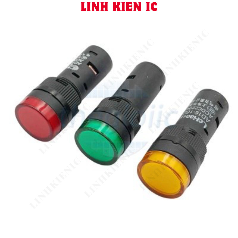 [3 Cái]- AD16-16C Đèn Báo Màu Vàng 16mm 24V Linhkien IC