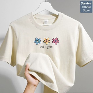 Áo thun nữ form vừa SUNTEE STFV564 phong cách basic in hình 064 vải cotton 250GSM cao cấp thoáng mát