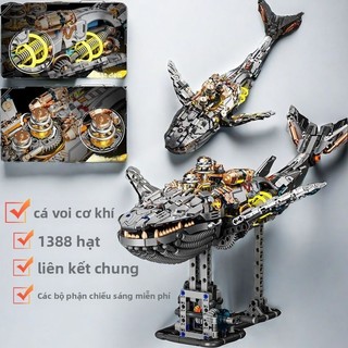 Khớp với LEGO Động vật cơ khí Khối xây dựng Mô hình cá voi cá mập cá sấu Khối xây dựng Đồ chơi cho trẻ em trai