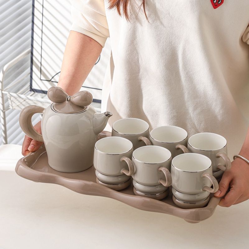 Bộ cốc nước cao cấp cho nhà, bộ cốc trà chiều, quà tặng tân gia, bộ nước cao cấp, bộ cốc gốm cao cấp