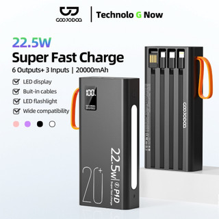  GOOJODOQ Mini Sạc dự phòng 2024 Sạc nhanh 22,5w Màn hình hiển thị pin 20000 mah đèn pin sáng 