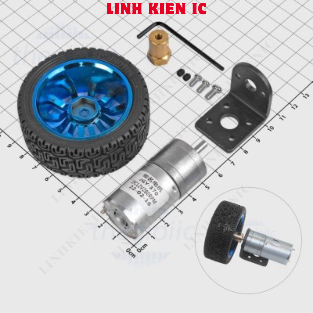 Bộ Động Cơ Giảm Tốc GA25-370 12VDC Gắn Bánh Xe Linhkien IC