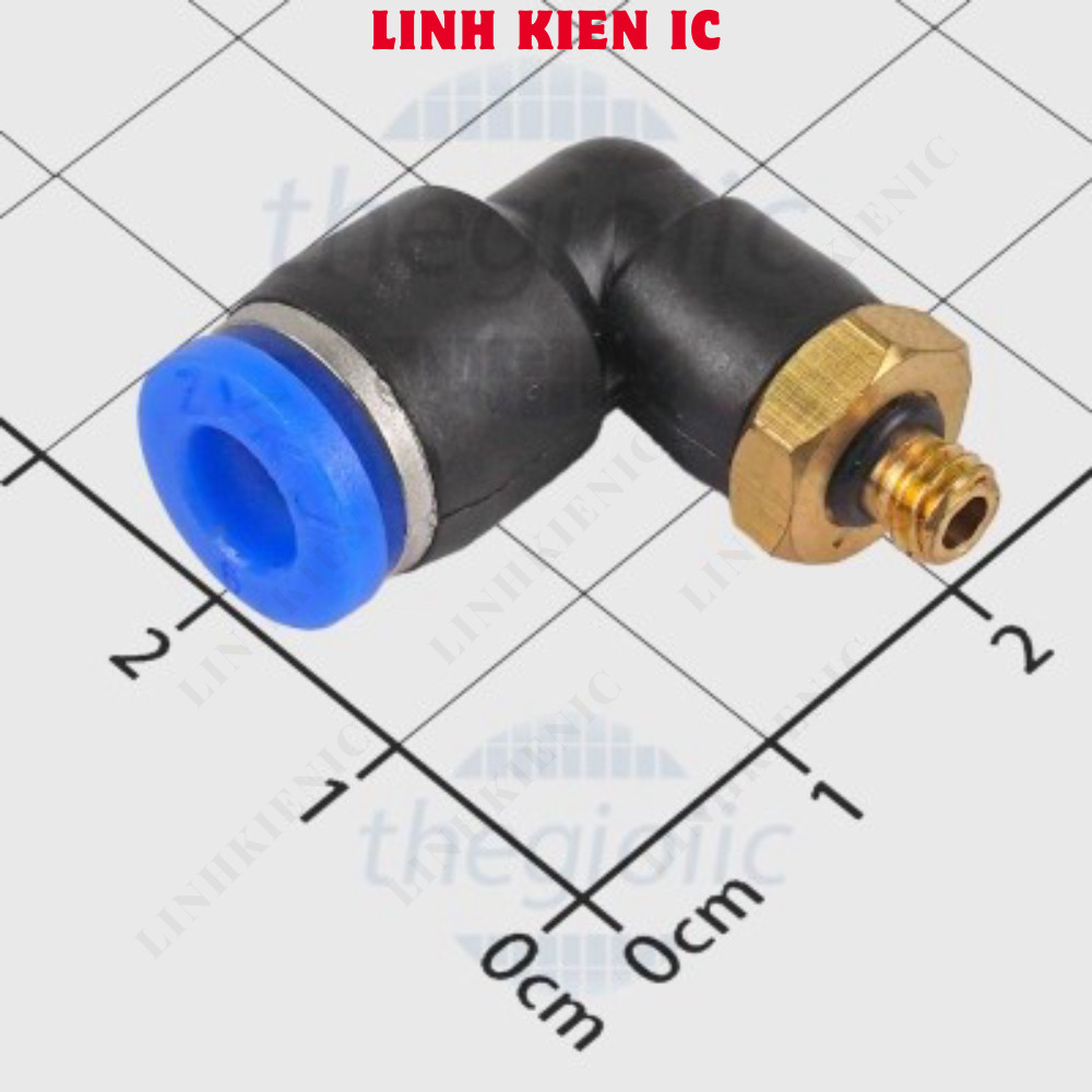 [5 Cái]- PL6-M5 Đầu Nối Khí Nén Cong L Ống 6mm Ren Ngoài 5mm Linhkien IC