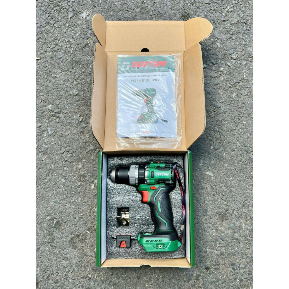 Thân Khoan pin 3 Chức Năng DEKTON M21-KB1368PRO, Lực siết 68Nm, Máy khoan gia đình đầu cặp 13mm Eco-