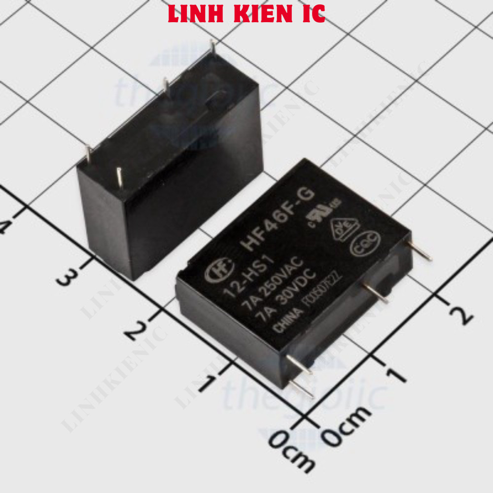 [2 Cái]- HF46F-G 12-HS1 Rơ Le 12VDC 7A SPST-NO 4 Chân Linhkien IC