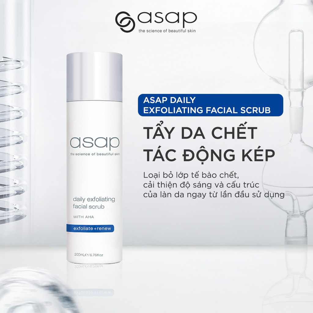 Sữa Rửa Mặt Tẩy Da Chết Tác Động Kép Asap Daily Exfoliating Facial Scrub 200ml