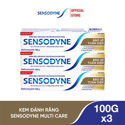 Bộ 3 Kem đánh răng SENSODYNE Multi Care 100g giúp giảm ê buốt hiệu quả và giúp nướu chắc khỏe