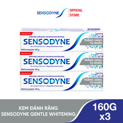 Bộ 3 Kem đánh răng SENSODYNE Gentle Whitening 160g giúp giảm ê buốt hiệu quả và làm trắng răng tự nhiên