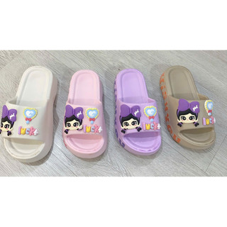 Dép bé gái 4-8 tuổi quai ngan phối sticke cô gái lucky dễ thương