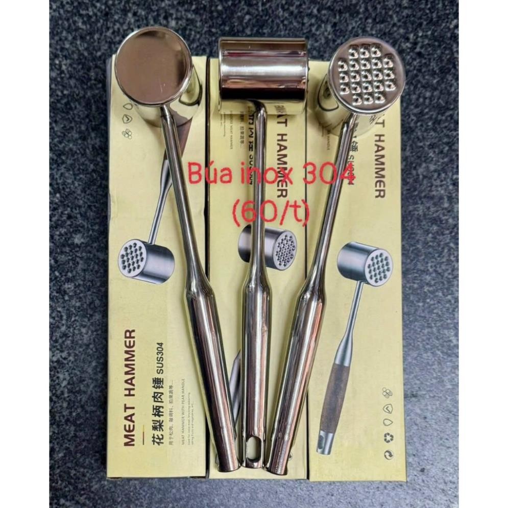 Búa dần thịt inox, búa đập thịt đập đá inox (SUS 304)
