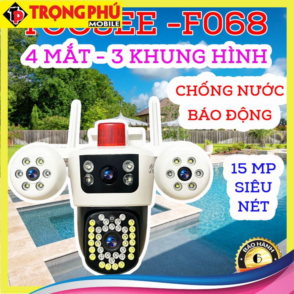 Camera Wifi 4 Mắt 3 Màn Hình Yoosee F068. 15MP