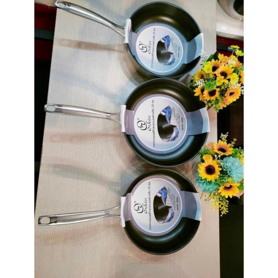 Chảo rán kim cương sâu lòng đáy từ Orkin, nhập khẩu Thái lan, siêu chống dính theo tiêu chuẩn EU