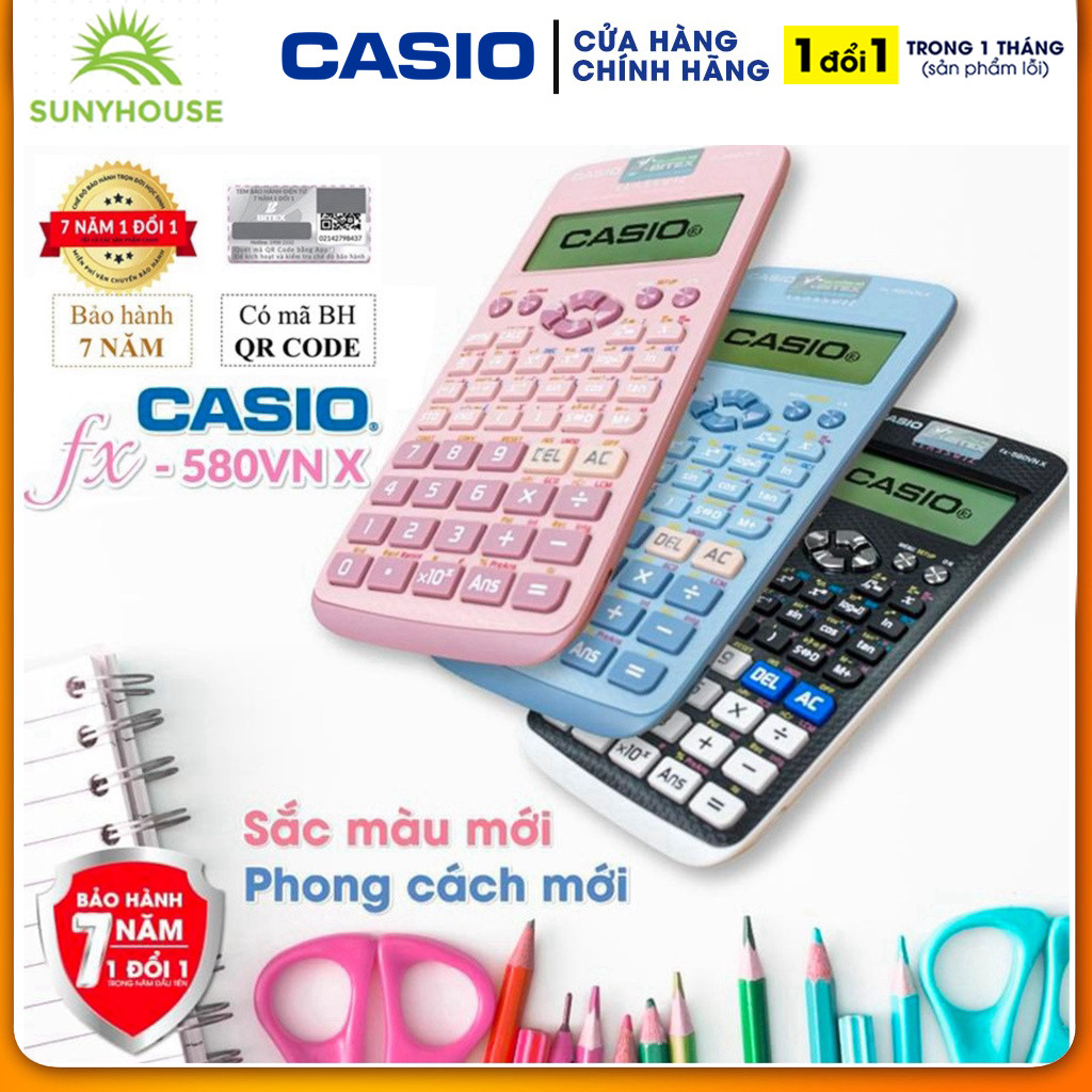 Máy Tính Casio FX 580VNX, Máy Tính Chính Hãng Bitex Bảo Hành 7 Năm Trọn Đời Học Sinh - Chuyển Đổi Ti