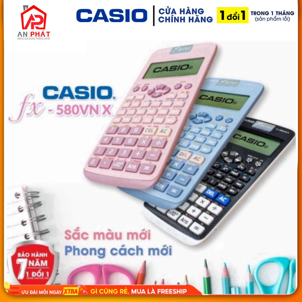 Máy tính CASIO Fx 580VN X phiên bản mới (Màu Xanh) - Độ Chính Xác Tối Ưu, Giá Tốt - Hàng Thái Bảo Hà