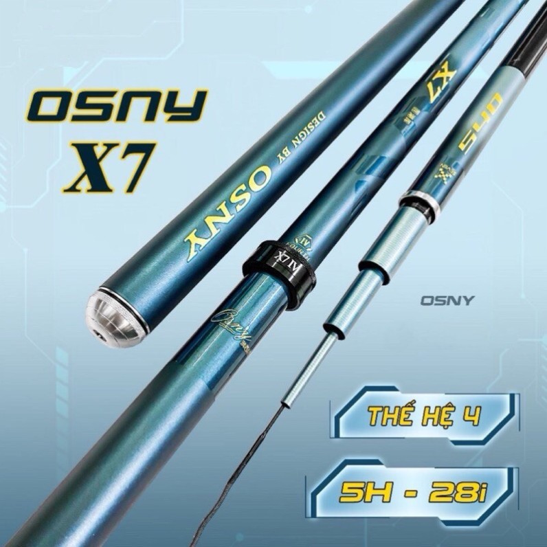 Cần Câu Tay Osny X7 Thế Hệ 4 Bản Săn Hàng 5H 28i- Cần Câu Đơn, Cần Câu Đài Chuyên Săn Hàng Cao Cấp t