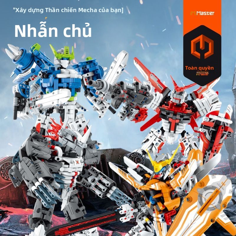 Tương thích với LEGO Building Blocks Robot Gundam Mecha Transformers Đồ chơi độ khó cao cho bé trai 